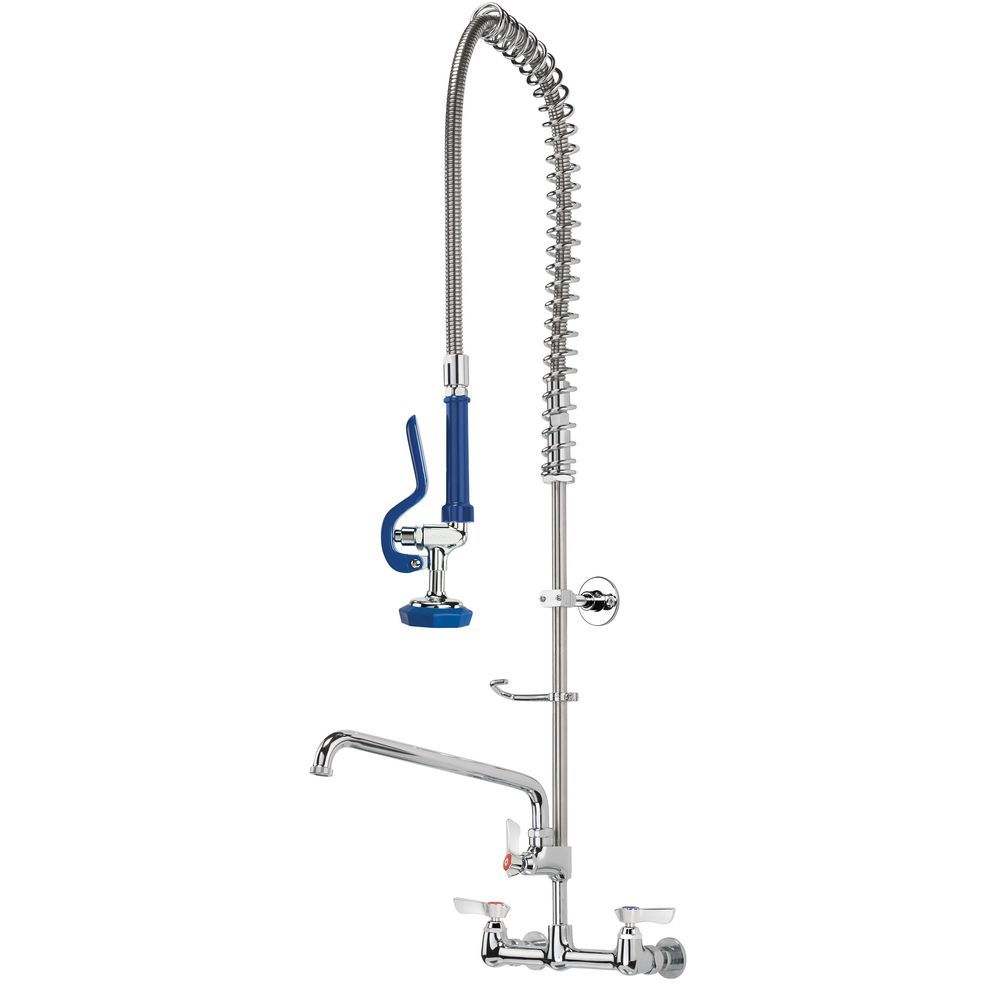 Krowne Silver Series 8 Inch Center Wall Mount Pre-rinse With 12 Inch Add-on Faucet And Wall Bracket