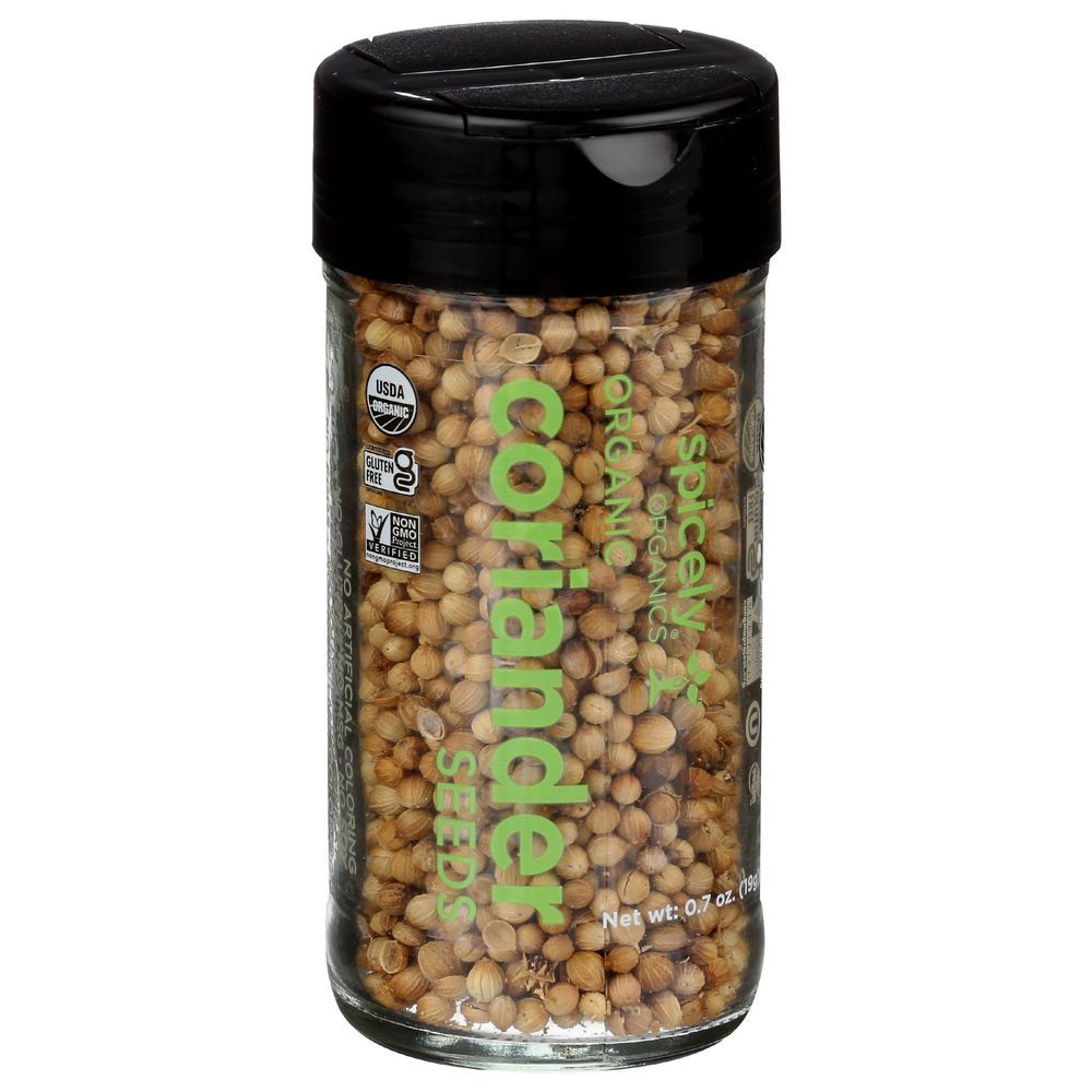 Spicely Organics Coriander Seeds, 0.7 Ounce Glass Jar -- 3 Per Case