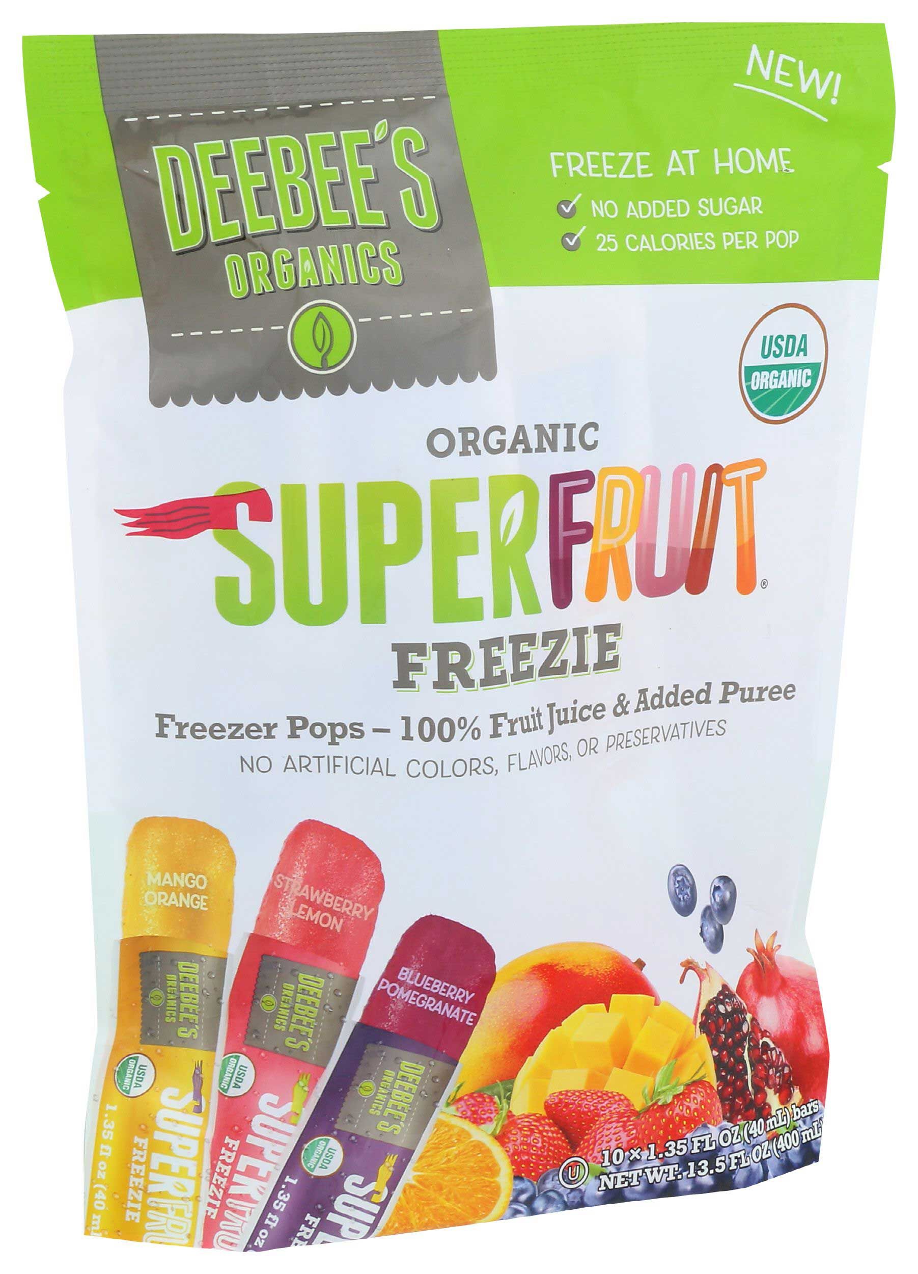 Deebee's Organics Super Fruit Freezer Pop, 13.5 Fluid Ounce -- 14 Per Case