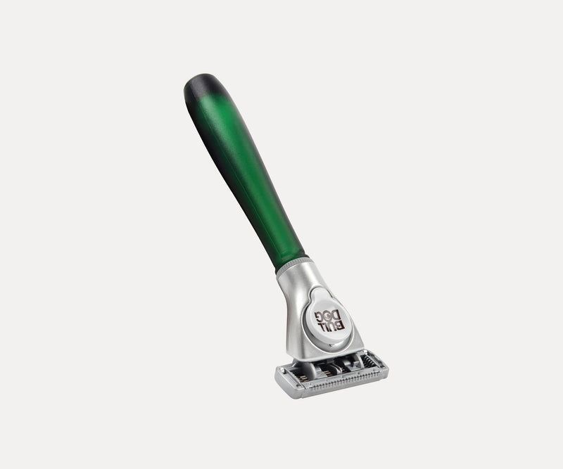 Bulldog Green Handle Original Glass Razor With 5 Blade