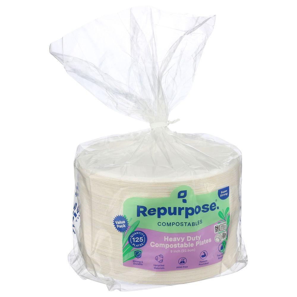 Repurpose Heavy Duty Compostable Plate, 125 Count -- 4 Per Case