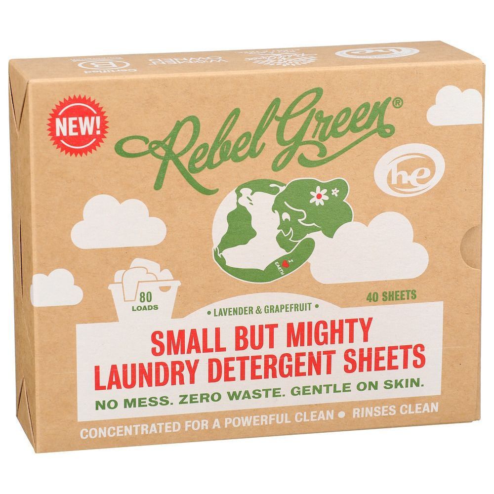 Rebel Green Lavender And Grapefruit Laundry Detergent Sheet, 40 Count -- 6 Per Case