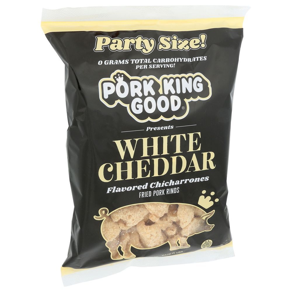 Pork King Good White Cheddar Pork Rinds, 7 Ounce -- 6 Per Case
