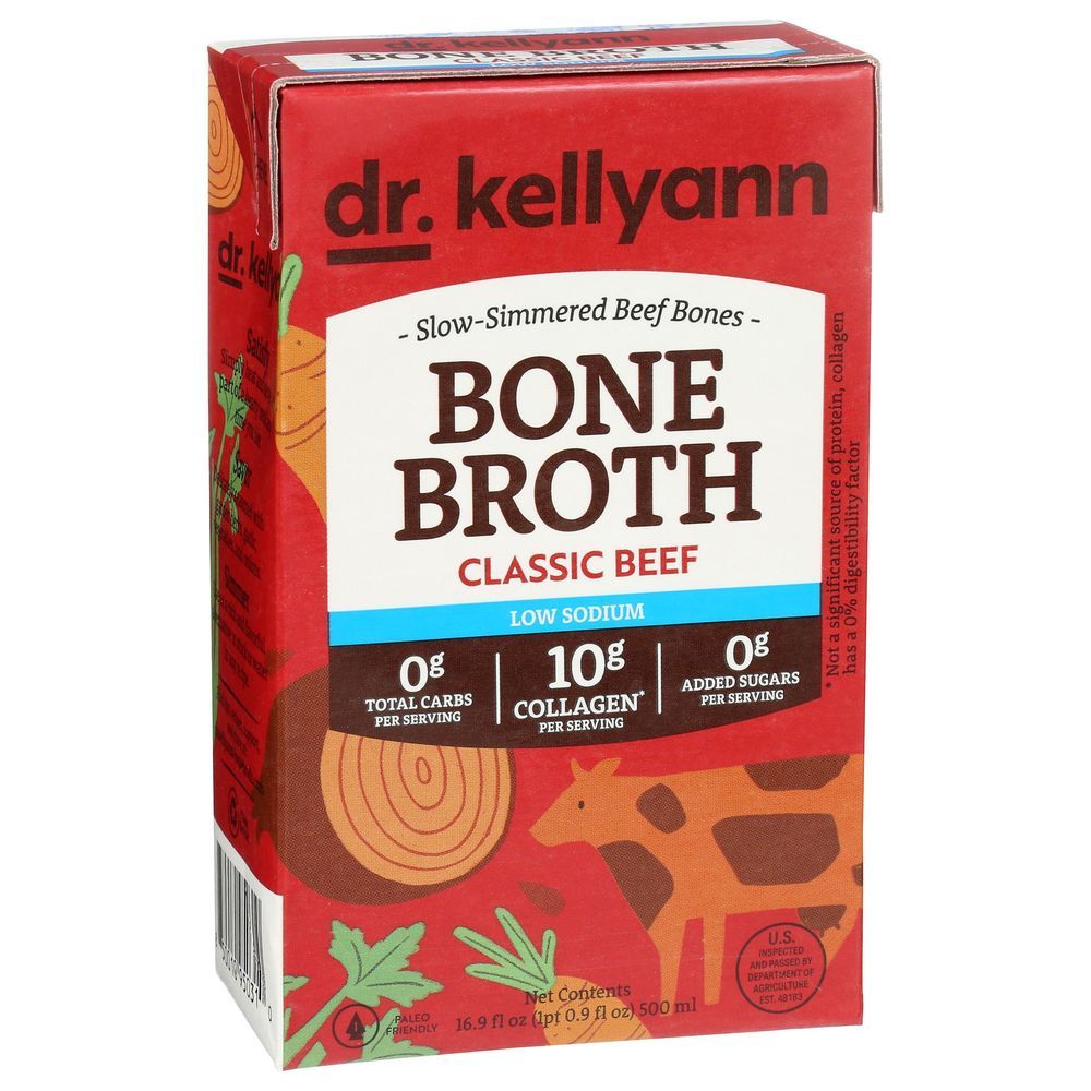 Dr. Kellyann Low Sodium Classic Beef Bone Broth, 16.9 Fluid Ounce -- 6 Per Case