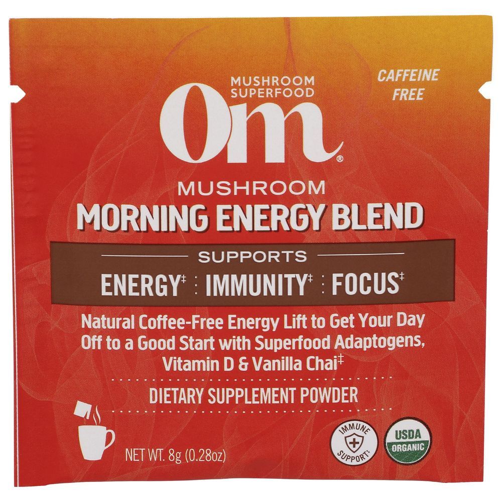 Om Organic Mushroom Morning Energy Blend Powder, 0.28 Ounce -- 10 Per Case