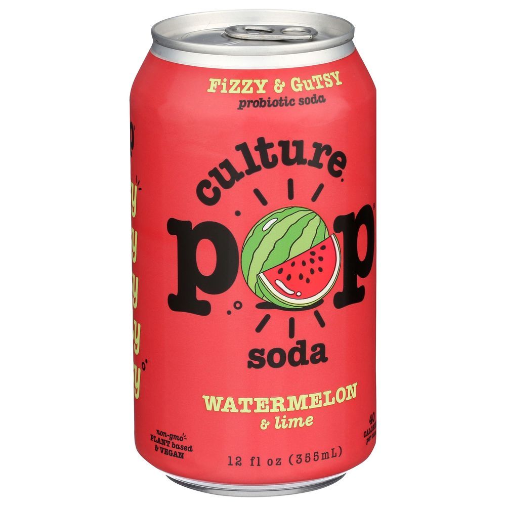 Culture Pop Soda Watermelon Lime And Rosemary Probiotic Soda, 12 Fluid Ounce -- 12 Per Case