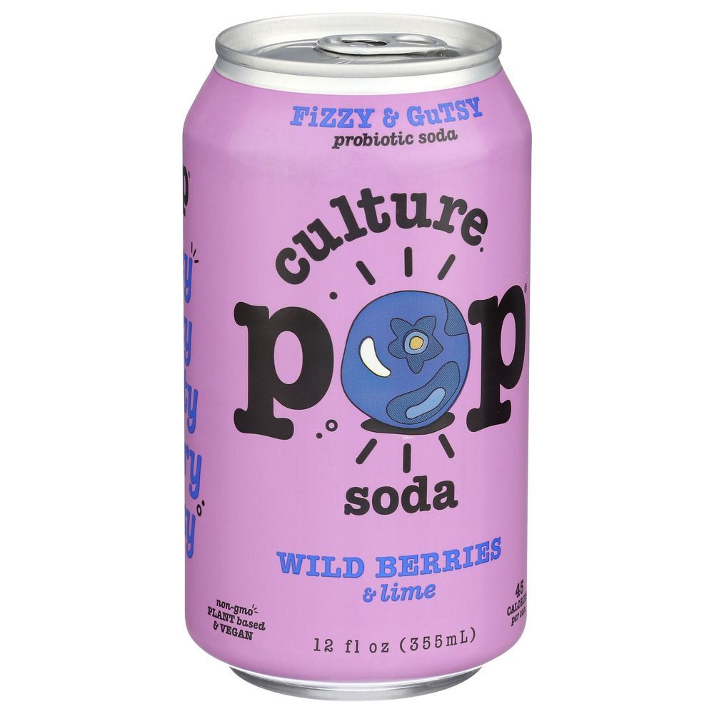 Culture Pop Wild Berries Basil And Lime Probiotic Soda, 12 Fluid Ounce -- 12 Per Case