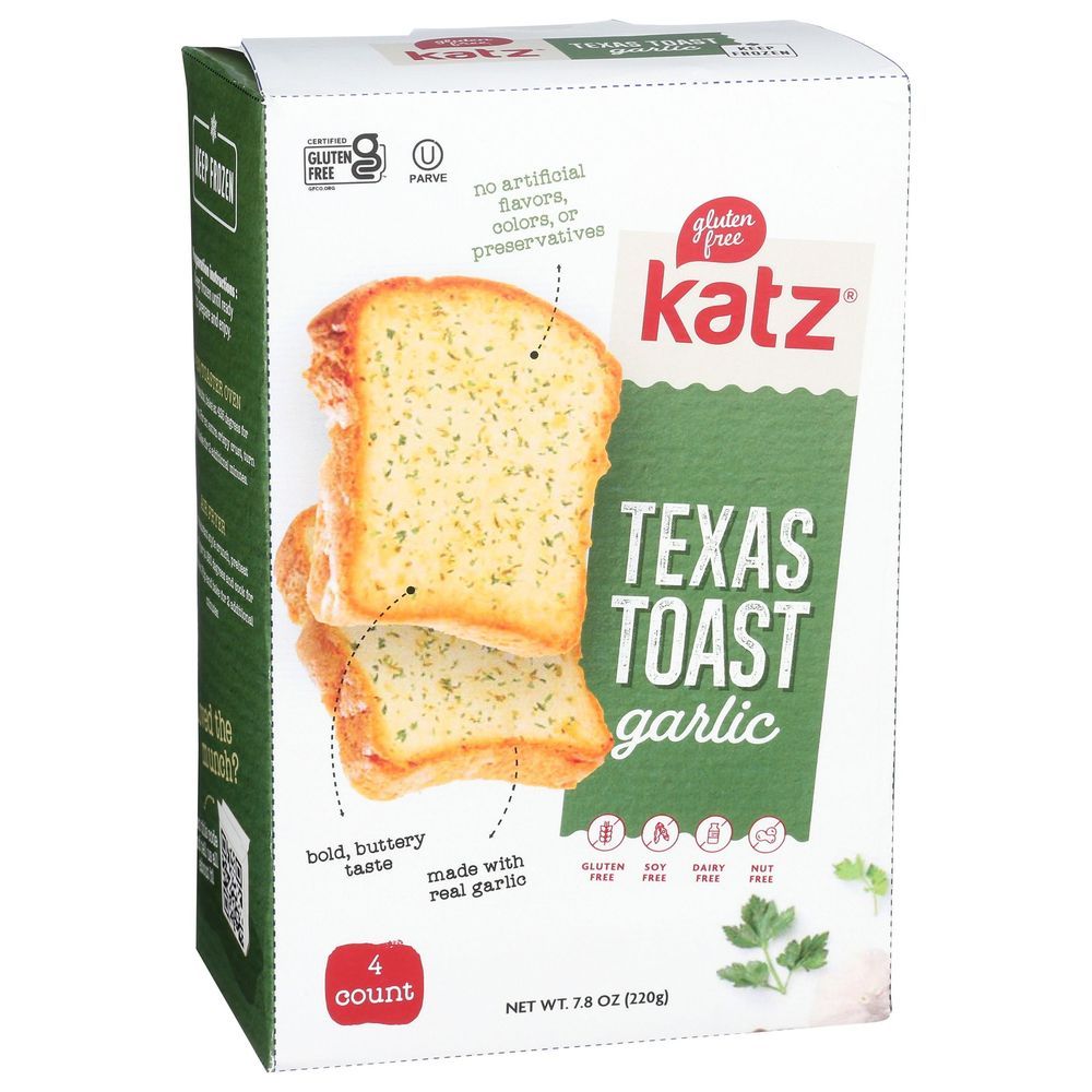 Katz Garlic Texas Toast Bread, 7.8 Ounce -- 6 Per Case