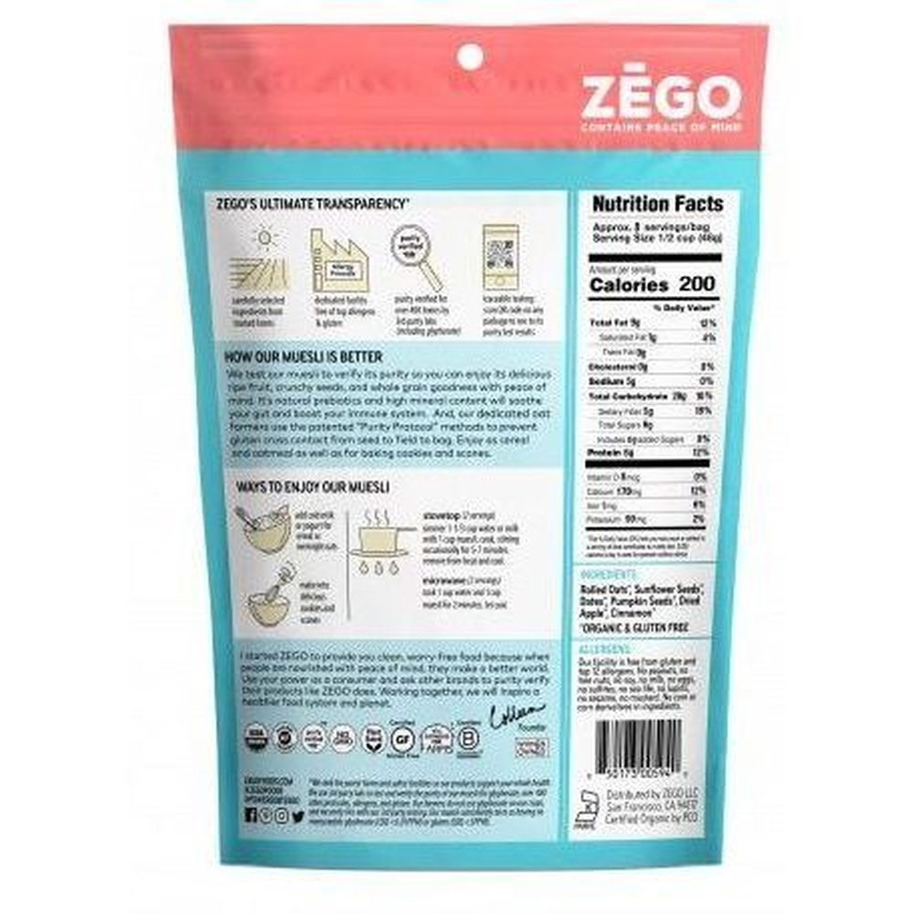 Zego Organic Cinnamon Twist Muesli, 13 Ounce -- 5 Per Case