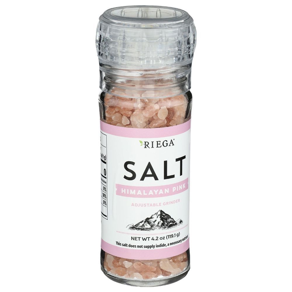 Riega Himalayan Pink Salt, 4.2 Ounce Grinder -- 8 Per Case