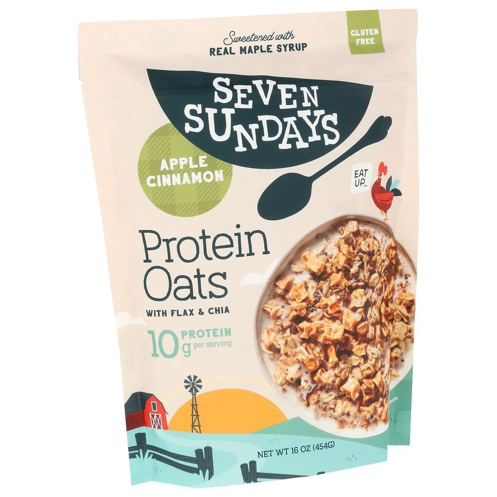Seven Sundays Apple Cinnamon Seven Protein Oats, 16 Ounce -- 6 Per Case