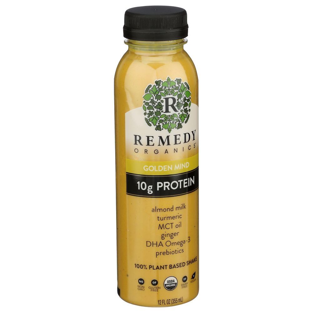 Remedy Organics Golden Mind Plant Based Shake, 12 Fluid Ounce -- 6 Per Case