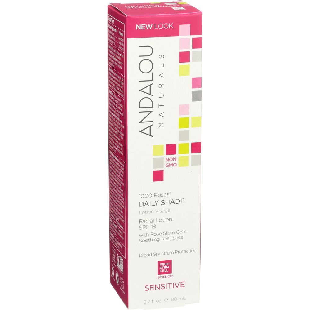 Andalou Naturals 1000 Roses Spf 18 Daily Shade Facial Lotion, 2.7 Fluid Ounce