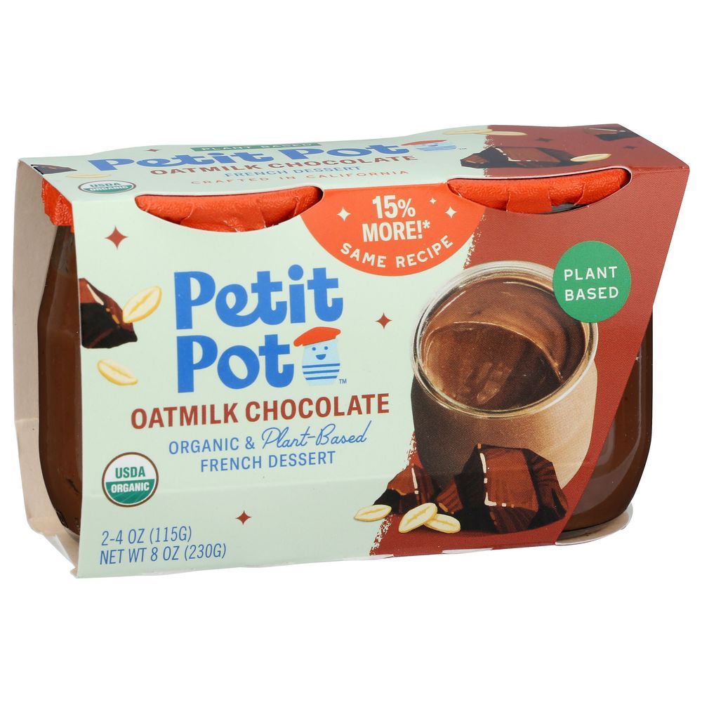 Petitpot Organic Plant Based Oatmilk Chocolate Dessert, 8 Ounce -- 4 Per Case
