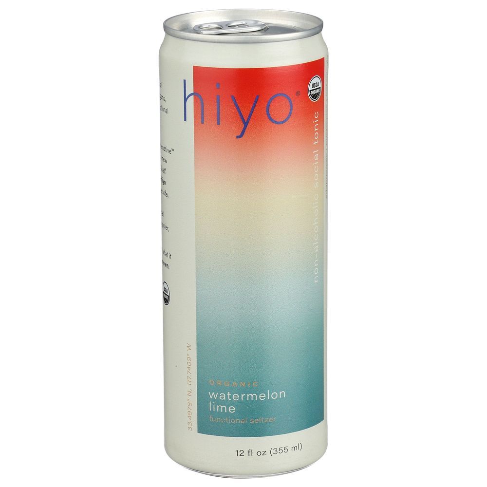 Hiyo Organic Watermelon Lime Functional Seltzer, 12 Fluid Ounce -- 12 Per Case