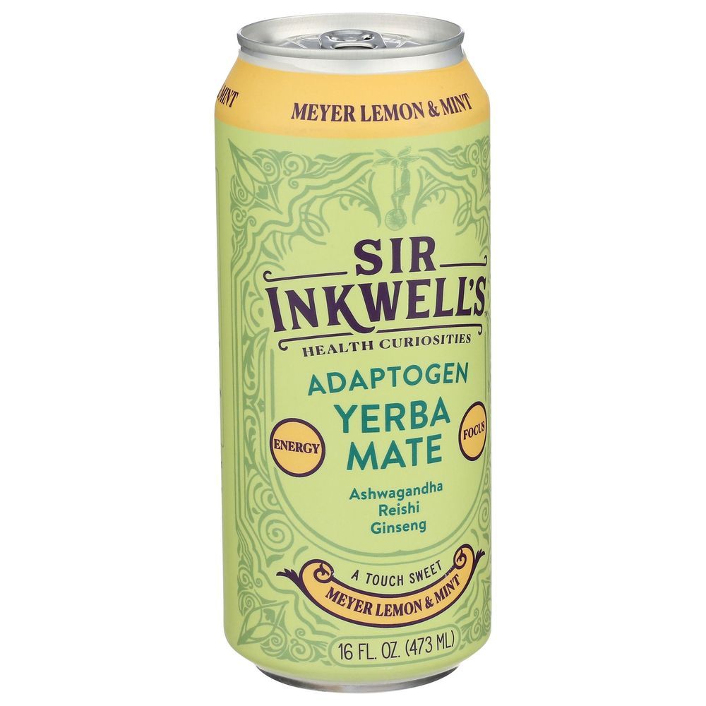 Sir Inkwells Meyer Lemon And Mint Adaptogen Yerba Mate, 16 Fluid Ounce -- 12 Per Case