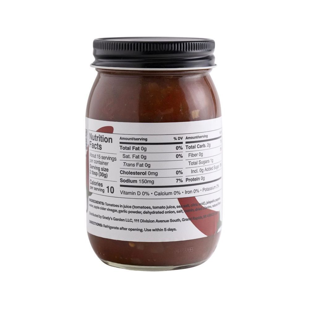 Gradys Garden Hot Salsa, 16 Ounce -- 12 Per Case