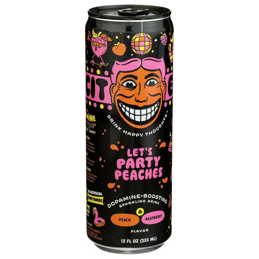 Illicit Elixirs Lets Party Peaches Sparkling Juice Drink, 12 Fluid Ounce -- 12 Per Case