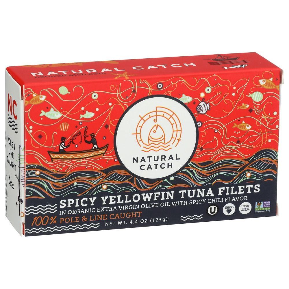 Natural Catch Spicy Yellowfin Tuna Filets In Extra Virgin Olive Oil, 4.4 Ounce -- 12 Per Case