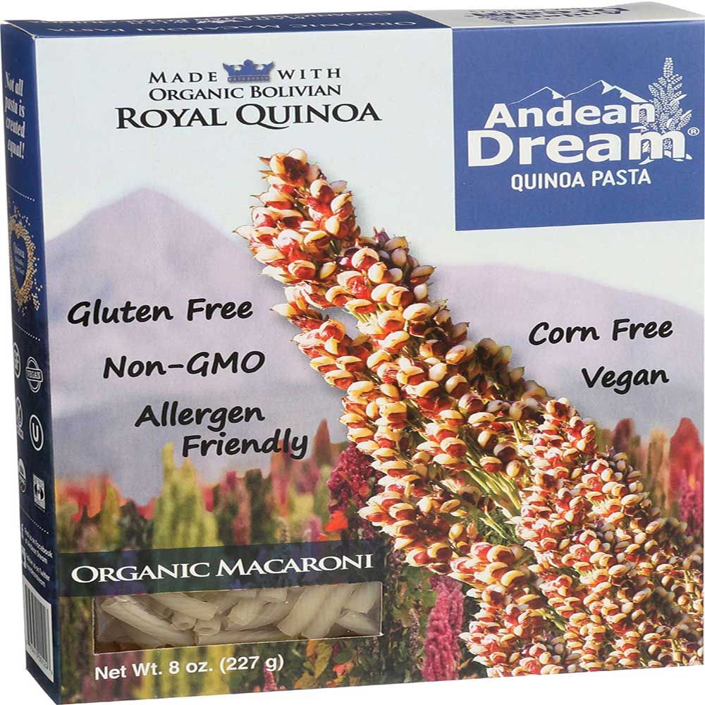 Andean Dream Organic Macaroni Quinoa Pasta, 8 Ounce -- 12 Per Case