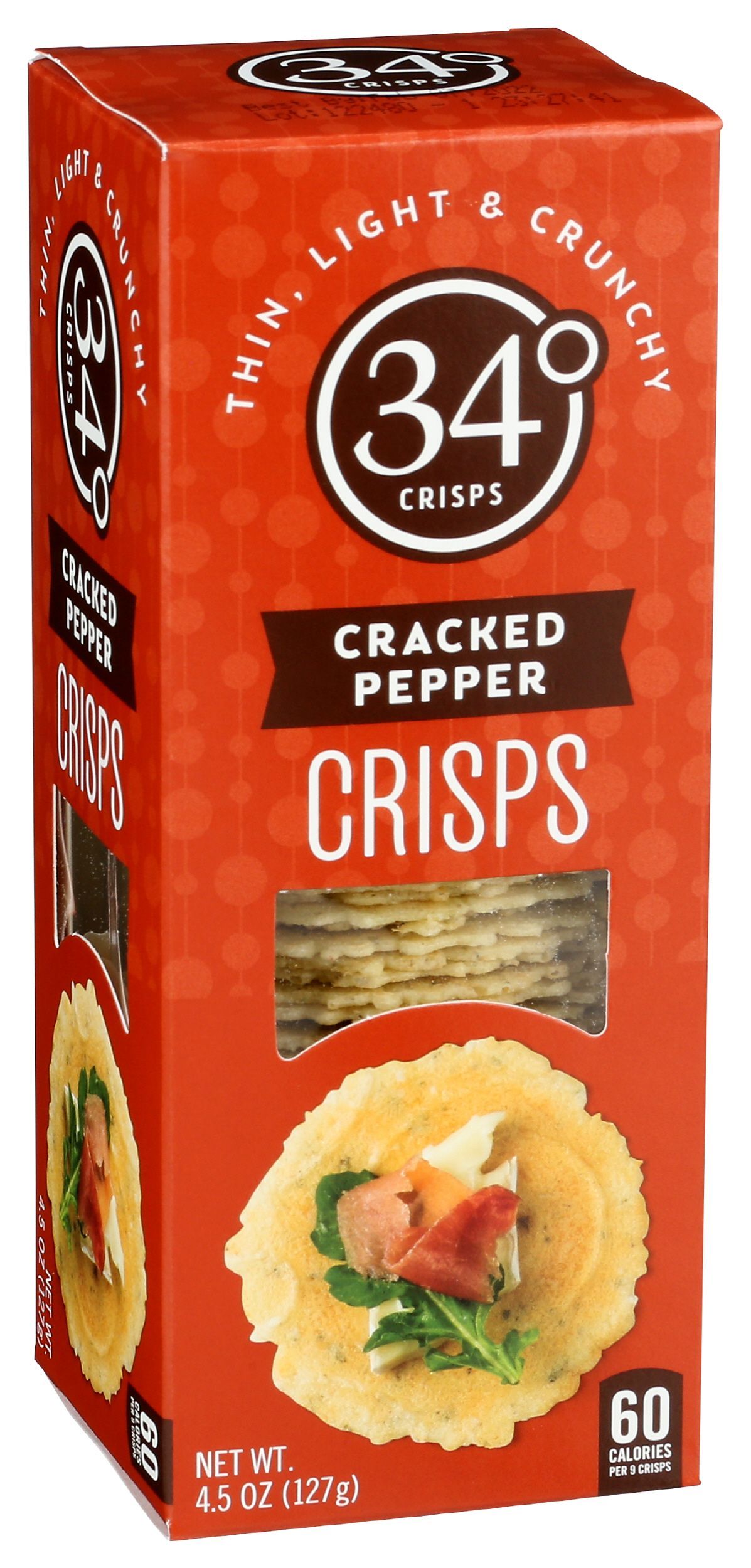 34 Degrees Cracked Pepper Crispbread, 4.5 Ounce -- 12 Per Case
