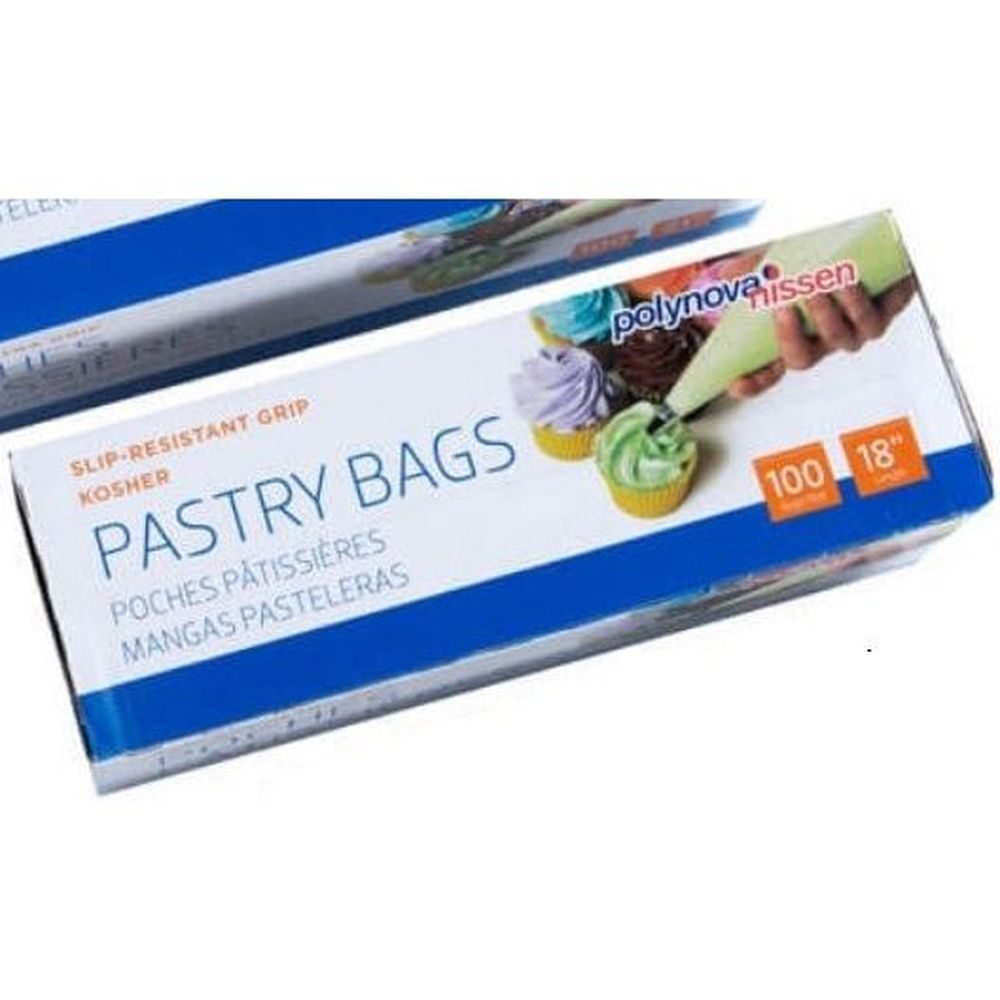 Polynova Nissen 75 Mic Transparent Plastic Hygienic Pastry Piping Bag, 18 Inch -- 600 Per Case