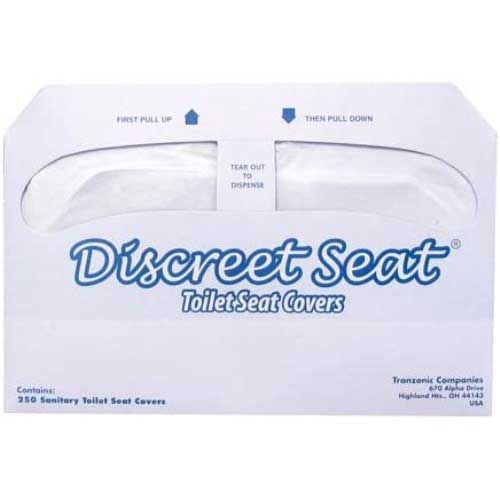 Hospital Specialty Discreet Seat White 1/2 Fold Toilet Seat Cover -- 5000 Per Case