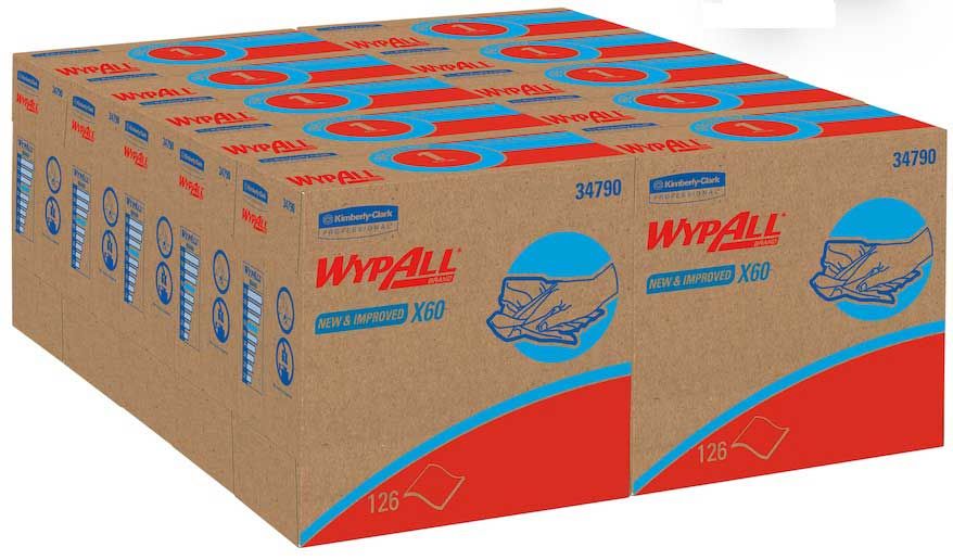 Kimberly Clark Wypall X60 Pop Up Teri White Cloth -- 1260 Per Case