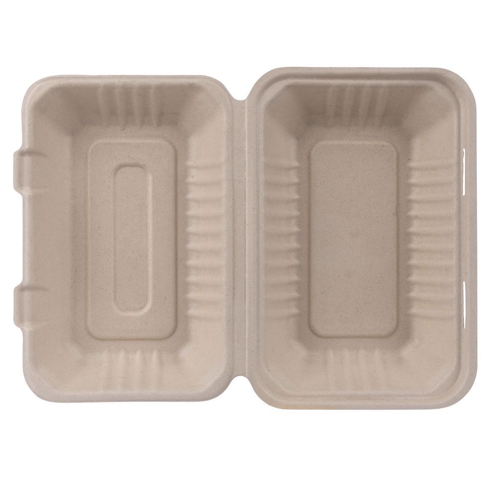 Premier Essential Kraft Molded Fiber Hoagie Clamshell Container, 9 X 6 Inch -- 250 Per Case