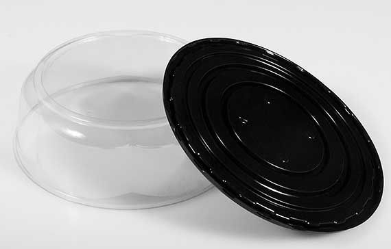 Panoramic Black Base Clear Classed Decorated Dome Container, 10 X 3.5 Inch -- 100 Per Case