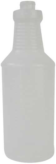 Bunzl Plastic Clear Neck Center Bottle, 32 Ounce