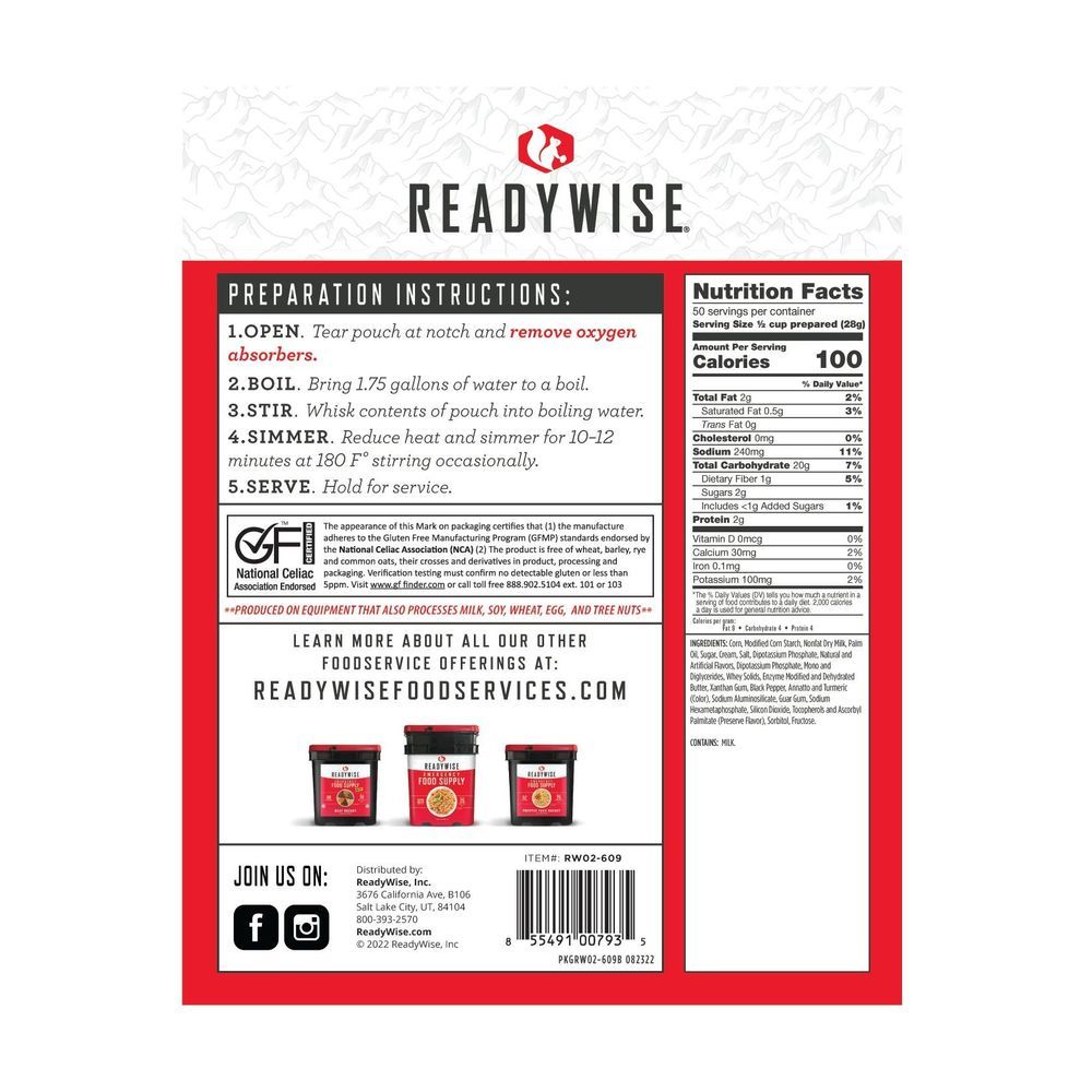 Readywise Creamed Corn, 50 Servings -- 4 Per Case