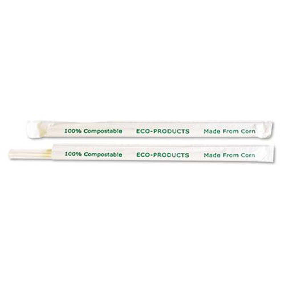 Eco-products Pla Clear Wrapped Straw, 7.75 Inch - 400 Per Pack -- 24 Packs Per Case
