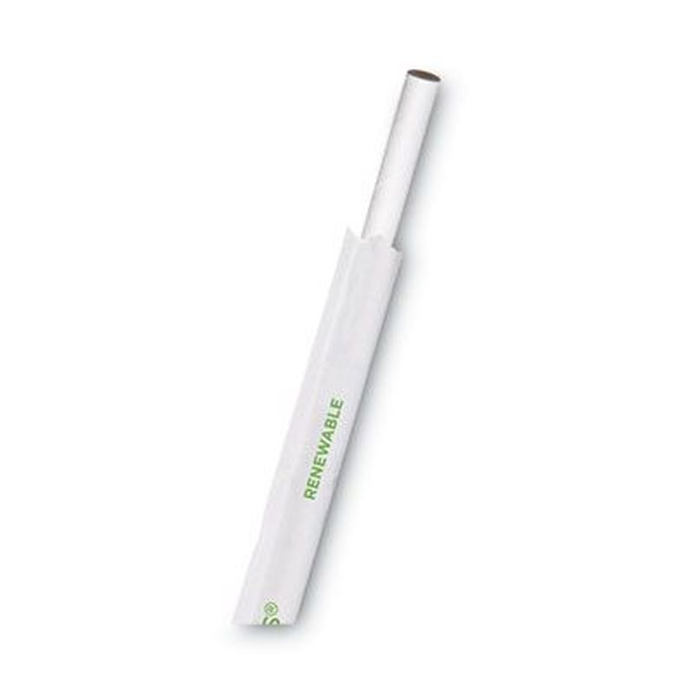 Eco-products White Jumbo Wrapped Paper Straw, 7.75 Inch -- 3000 Per Case