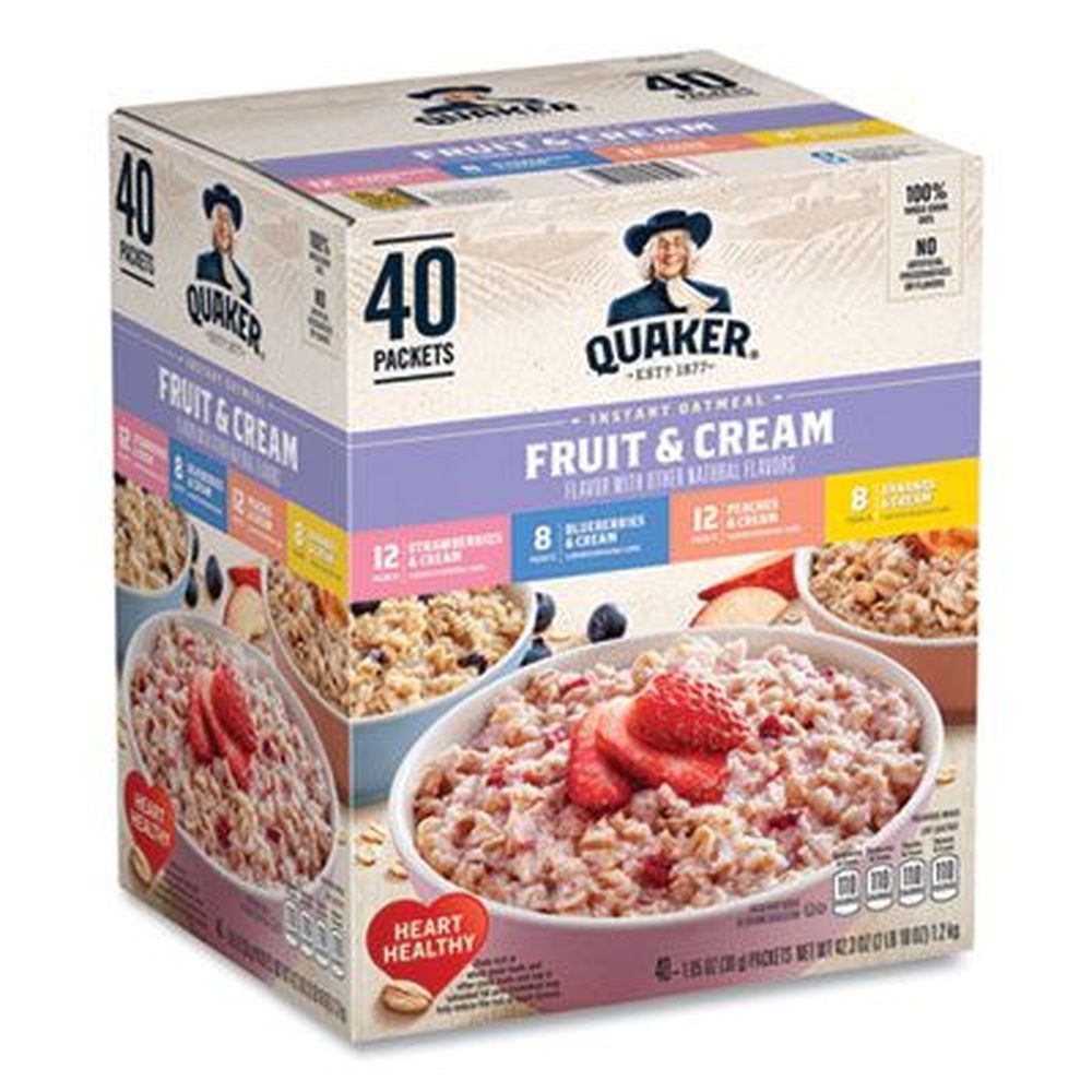 Quaker Assorted Varieties Instant Oatmeal, 1.05 Ounce Packet -- 40 Per Box