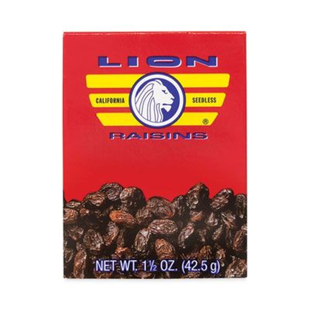 Lion California Seedless Raisins, 1.5 Ounce Box -- 6 Per Pack