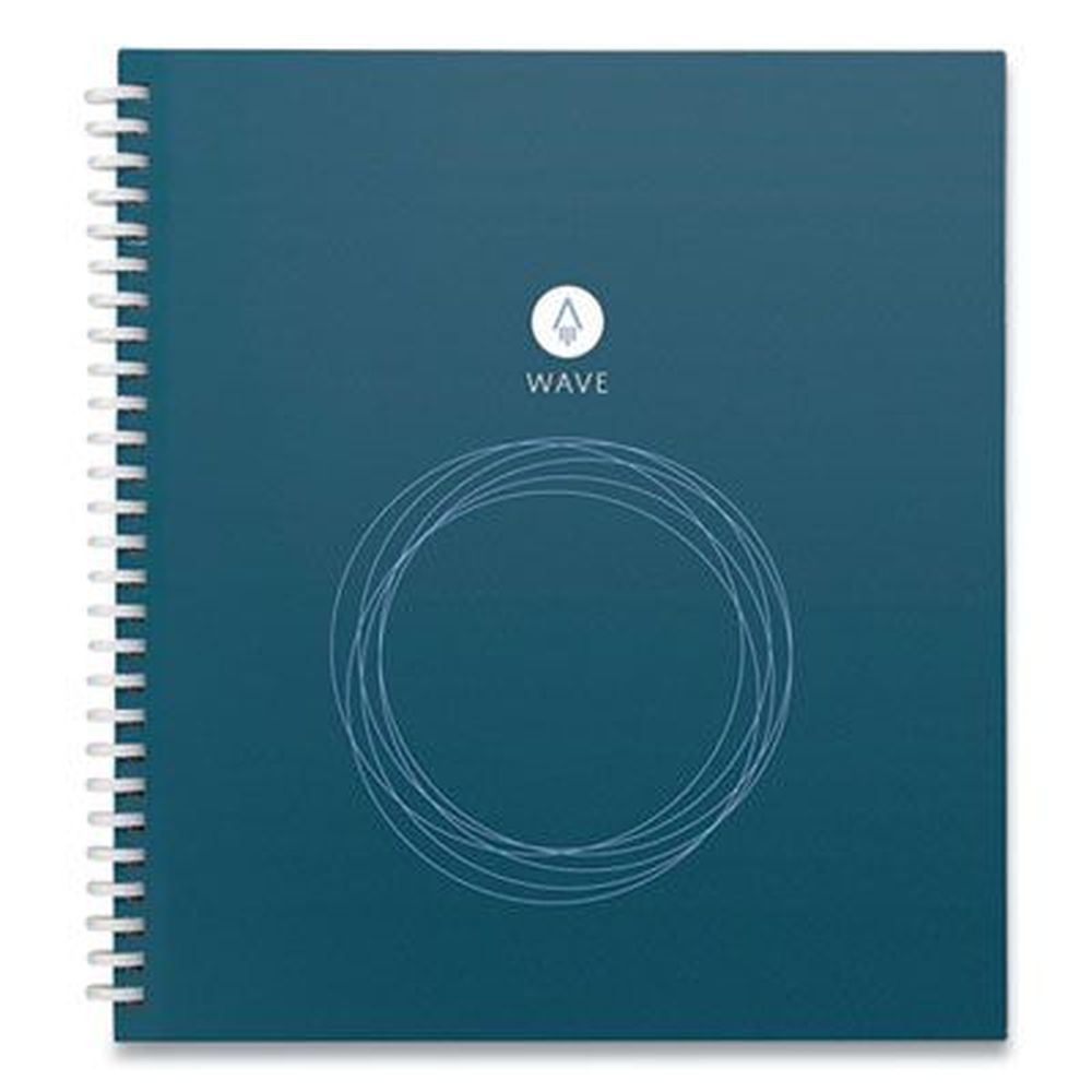 Rocketbook Dotted Rule 40 Sheets Wave Smart Reusable Notebook With Blue Cover, 9.5 X 8.5 Inch Sheet