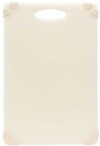 Tablecraft Polypropylene White Grippy Cutting Board With Tpe Grips, 12 X 18 X 0.5 Inch