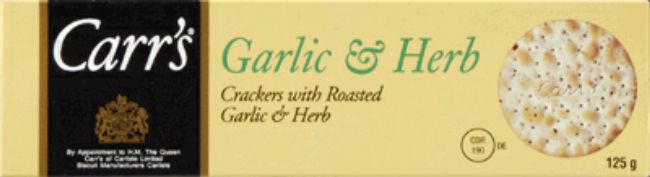 Carr's Craquelins Aux Herbes Et À L'ail Rôtis, 125 G -- 12 Par Boîte
