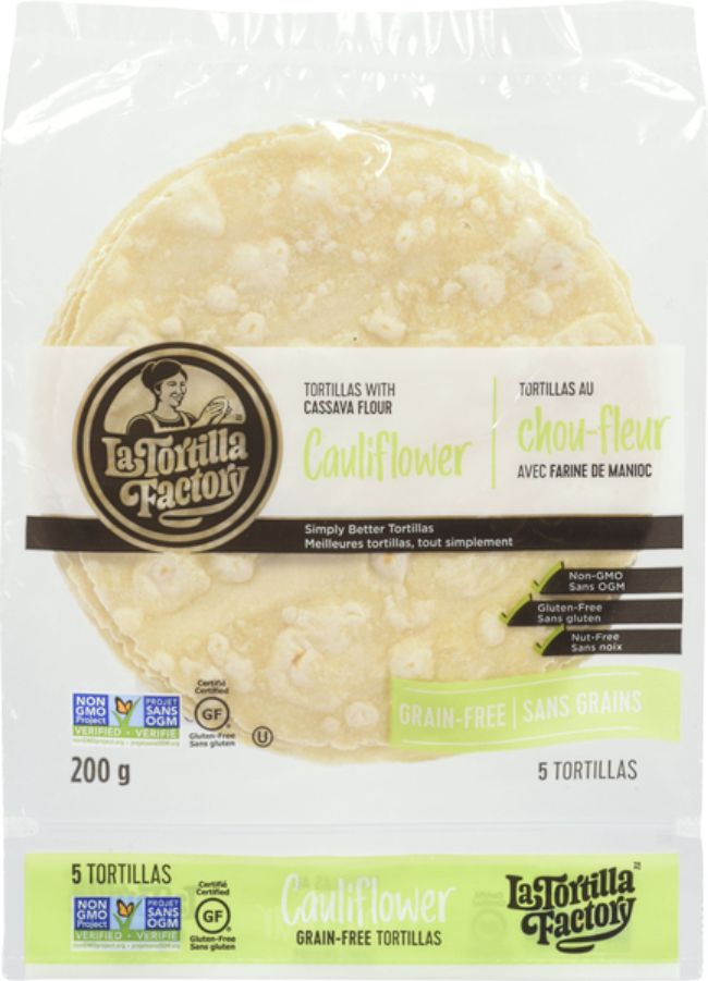 La Tortilla Factory Tortillas De Chou-fleur À La Farine De Manioc, 200 G -- 12 Par Boîte