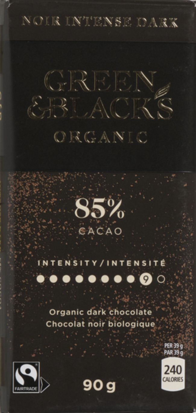 Green And Blacks Organic 85 Percent Cocoa Dark Chocolate, 90 G -- 10 Per Case