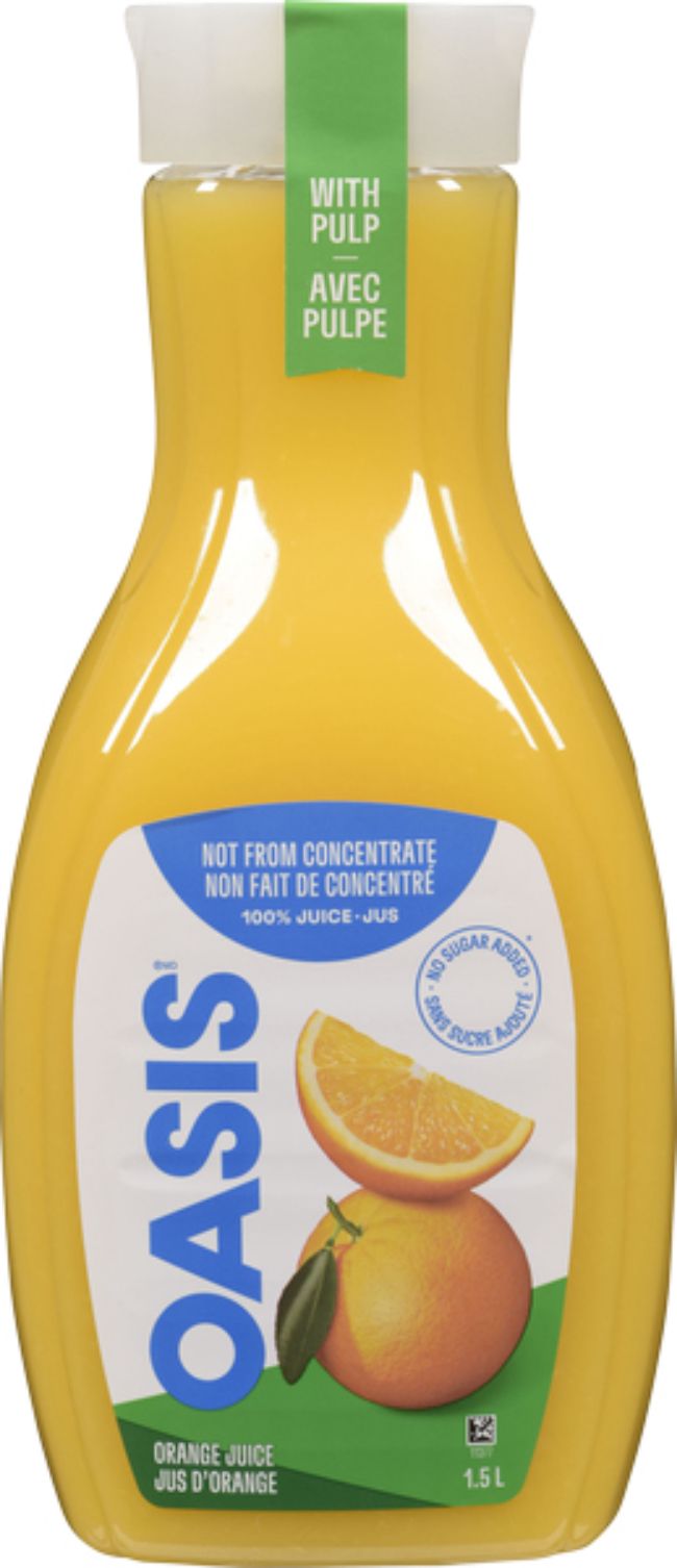 Oasis Orange Juice With Pulp, 1.5 L -- 8 Per Case