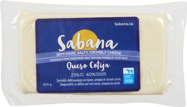 Sabana Queso Cotija Semi Hard Salty Crumbly Cheese, 200 G -- 8 Per Case