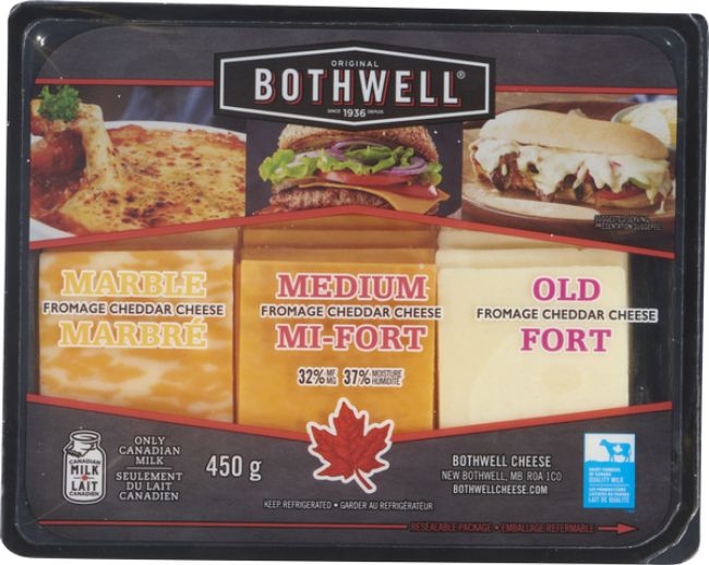 Bothwell Assorted Cheddar Sliced Cheese, 450 G -- 12 Per Case