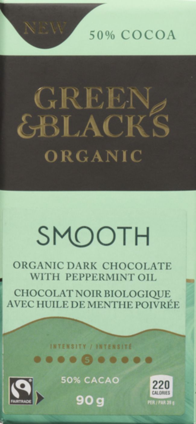 Green And Blacks Organic Dark Chocolate With Peppermint Oil, 90 G -- 15 Per Case