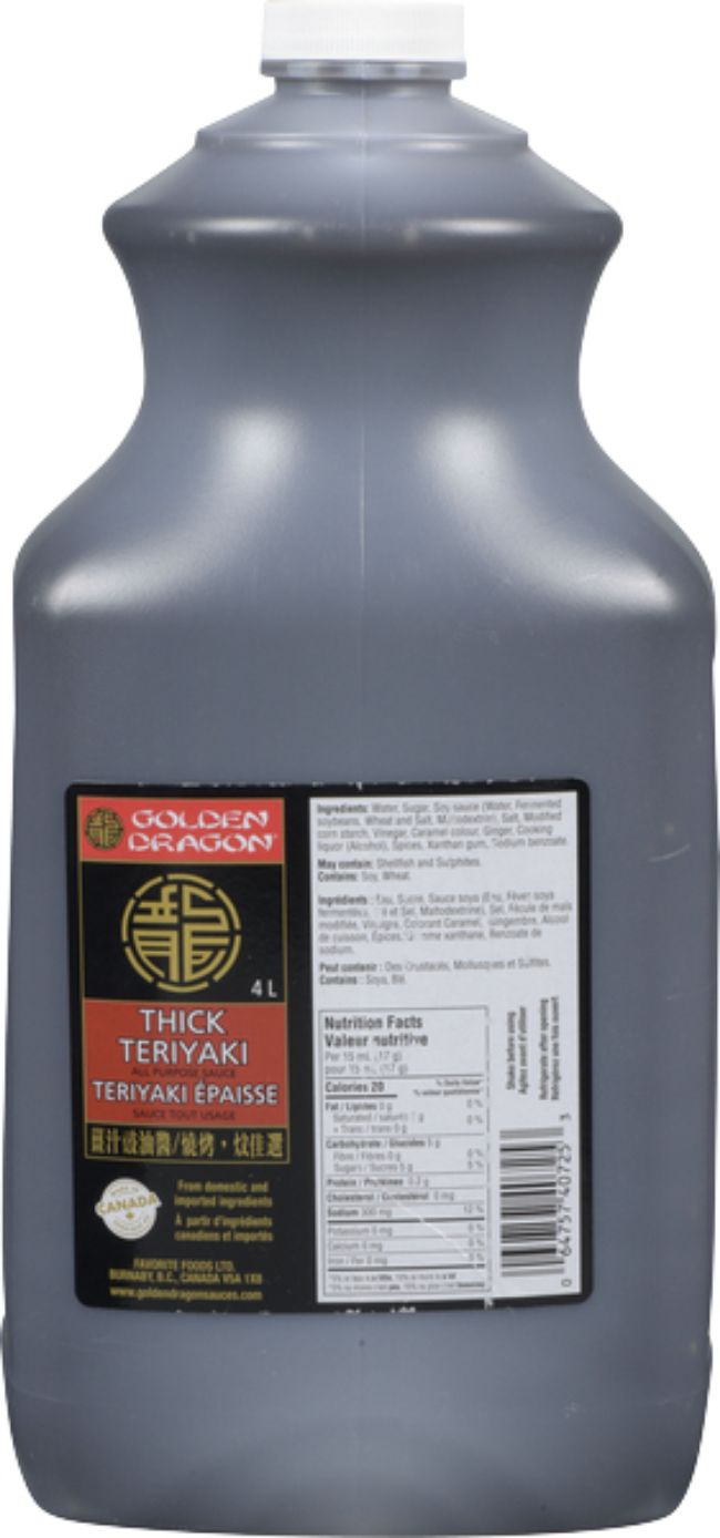 Golden Dragon Thick Teriyaki Sauce, 4 L -- 6 Per Case