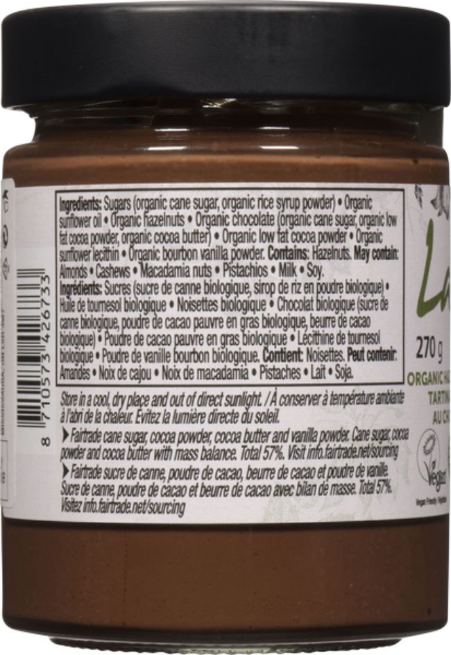 La Vida Vegan Hazelnut Chocolate Spread, 270 G -- 6 Per Case