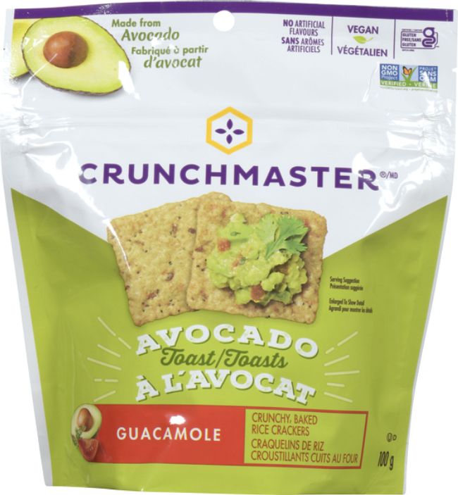 Crunchmaster Craquelins De Riz Au Guacamole Et Pain Grillé À L'avocat, 100 G -- 12 Par Boîte