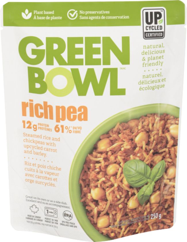 Green Bowl Foods Richpea-steamed Rice And Chickpeas With Upcycled Carrot And Barley, 250 G -- 6 Per Case