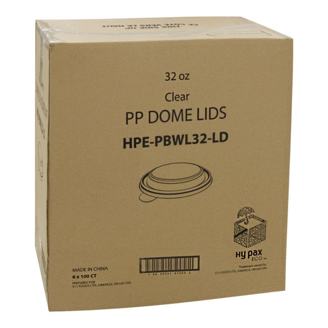 Hy Pax Couvercle Dôme Transparent En Polypropylène Pour Bol De 32 Oz, 100 Unités -- 6 Par Boîte